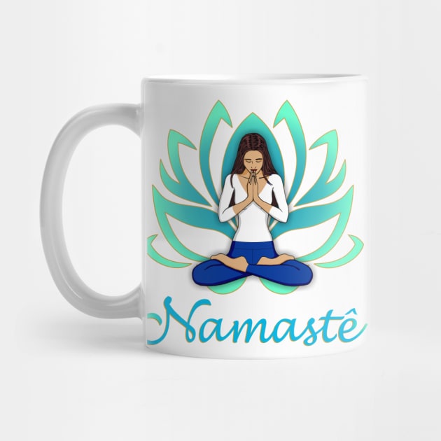 Woman with lotus Namaste by MandalaSoul